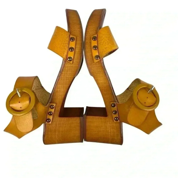 MIA Women's Slingback Wedge Sandals Yellow Tan Size 10 Casual Summer - Picture 8 of 10